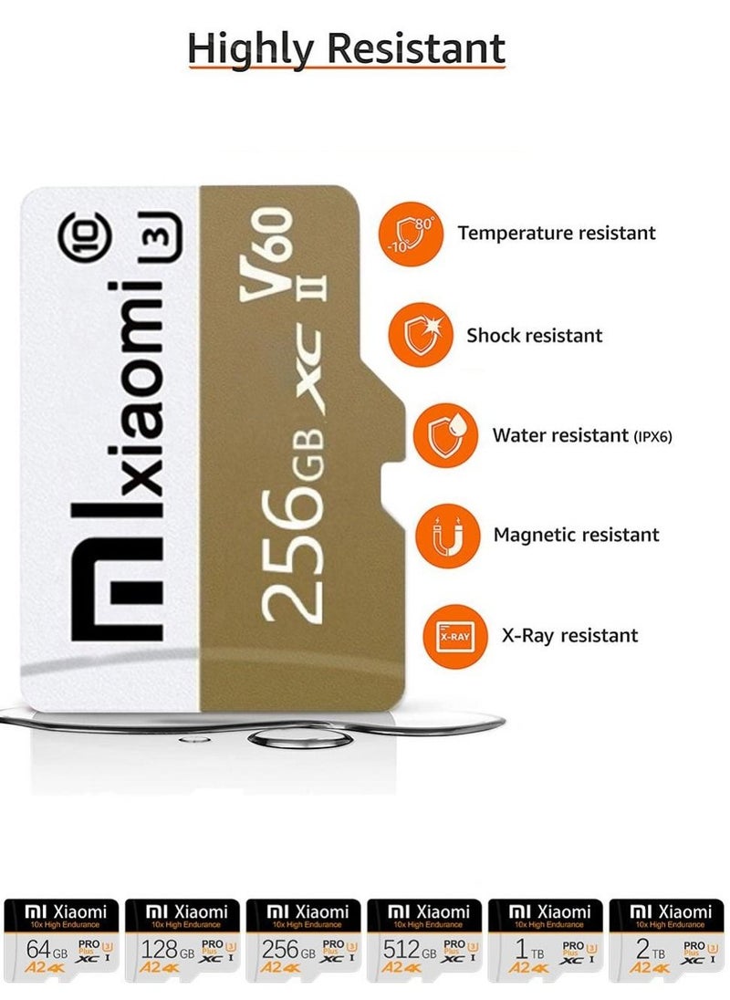 Xiaomi TF SD Card V60 Pro Micro SDXC Class 10 Memory Card High Speed Flash SD Card 256 GB Expanded Data Storage