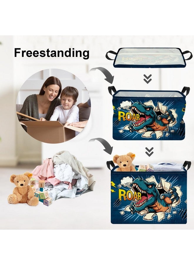 Clastyle 3D Dinosaur Kid Storage Basket Star Boy Gift Toy Box Baby Laundry Hamper Collapsible Clothes Organizer Nursery Bin for Bedroom, Roaring, 40 * 30 * 30 cm - Image 3