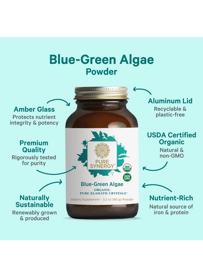 Pure Synergy مسحوق الطحالب الزرقاء-الخضراء النقية | مسحوق سوبر فود مع الكلوروفيل | مكمل الطحالب الزرقاء-الخضراء العضوي AFA | يدعم الطاقة، وضوح الذهن، وإزالة السموم (3.2 أونصة)  - Image 3
