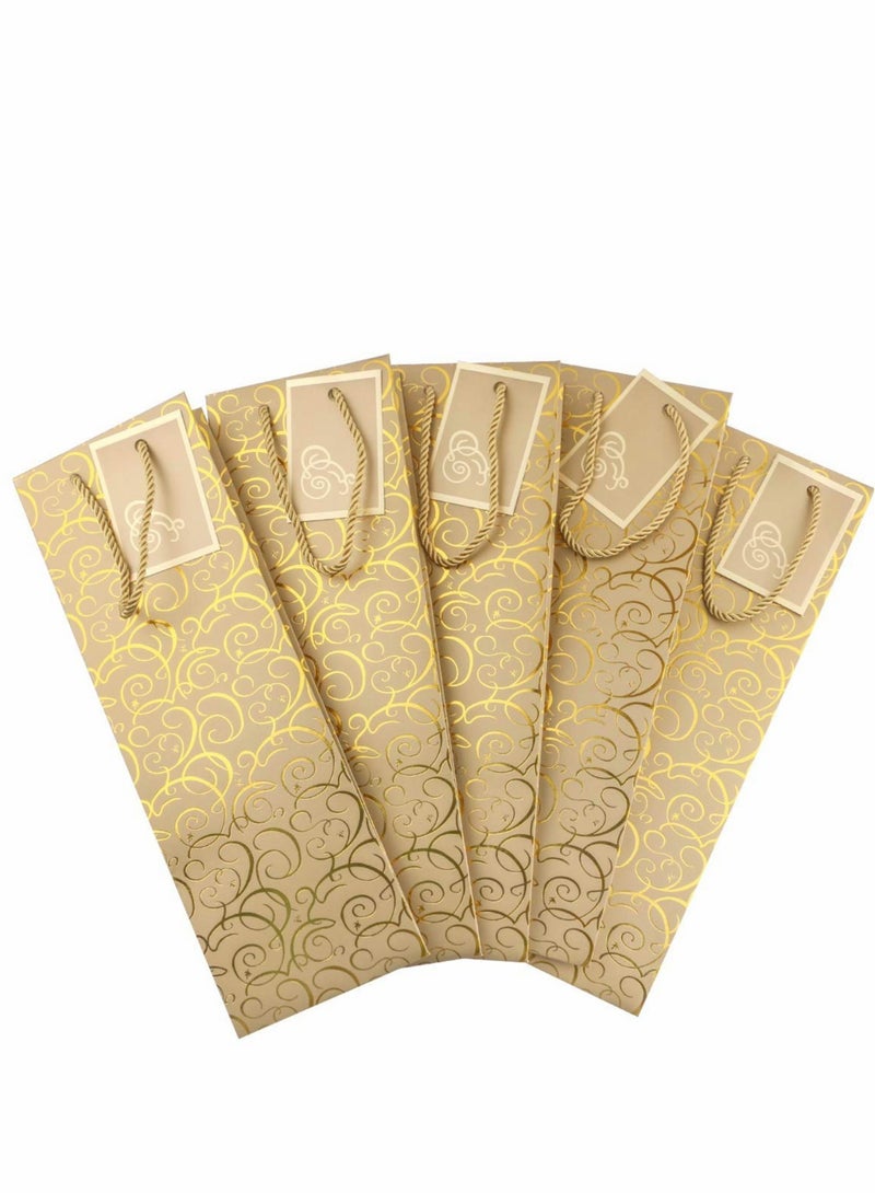 12 Pack Wine Gift Bags for Single Bottle Red Wine Kraft Paper Tote Bags 4.7 x 3.9 x 14.2 Inches - Image 4