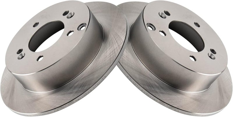 TRQ Rear Brake Rotors Set Solid Compatible with 2007-2010 Kia Rondo - Image 3