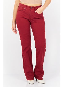 NYDJ Women Straight Fit Solid Stretchable Jeans, Maroon  - Image 1