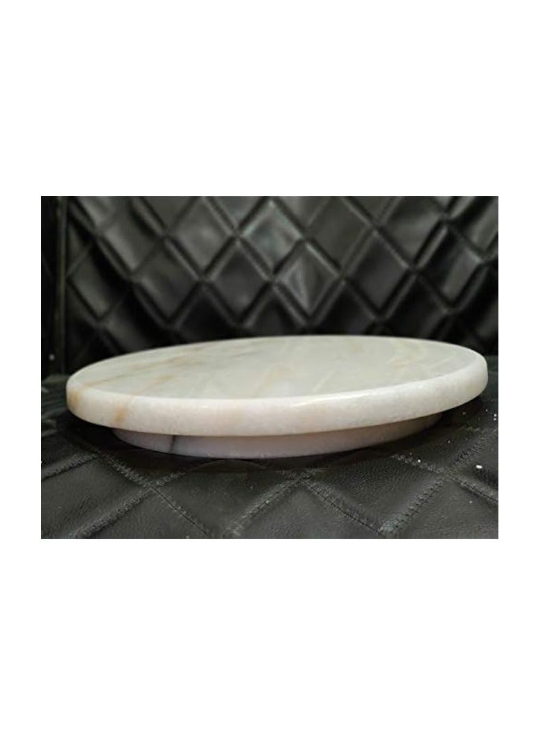 Green Tiger Pure White Marble Chakla/Roti Maker/Rolling Board Anti-Skid (10.5" Inch or 27 CM) - Image 2