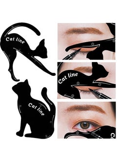 2Pcs Eyeliner Tool Template, Eyeliner Makeup Aid Tool,10 in 1 Eyelash, Eyeshadow, Eyeliner Applicator Guide Tool for Makeup, Easy to Use, Suitable for Beginners