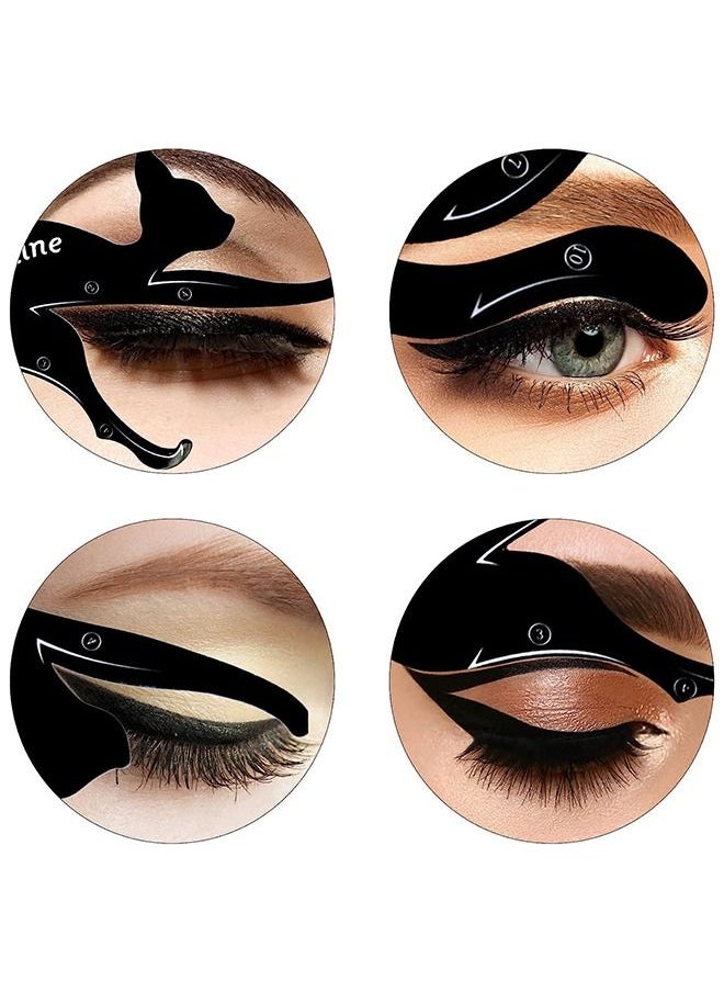 HS - 2Pcs Eyeliner Tool Template, Eyeliner Makeup Aid Tool,10 in 1 Eyelash, Eyeshadow, Eyeliner Applicator Guide Tool for Makeup, Easy to Use, Suitable for Beginners - Image 1