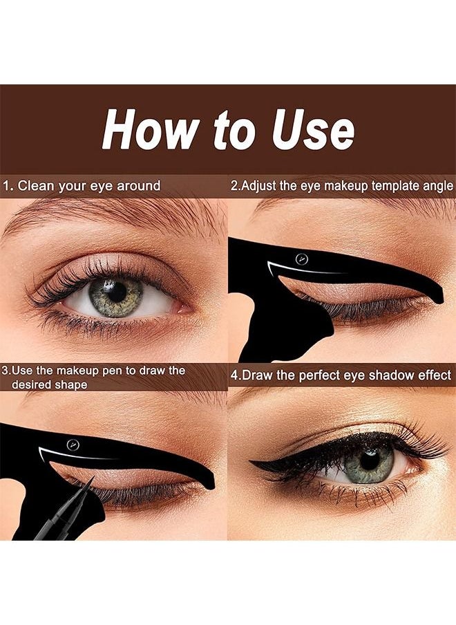 HS - 2Pcs Eyeliner Tool Template, Eyeliner Makeup Aid Tool,10 in 1 Eyelash, Eyeshadow, Eyeliner Applicator Guide Tool for Makeup, Easy to Use, Suitable for Beginners - Image 1