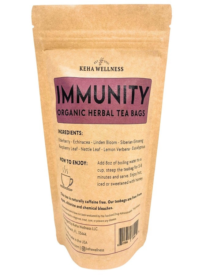 Keha Wellness Organic Immunity Herbal Tea Bags 15 Tea Bags Extra Full & Extra Flavor Caffeine Free Immune Support Tea Wellness Tea Cold & Flu Elderberry Echinacea Tea Made in the USA - Image 3