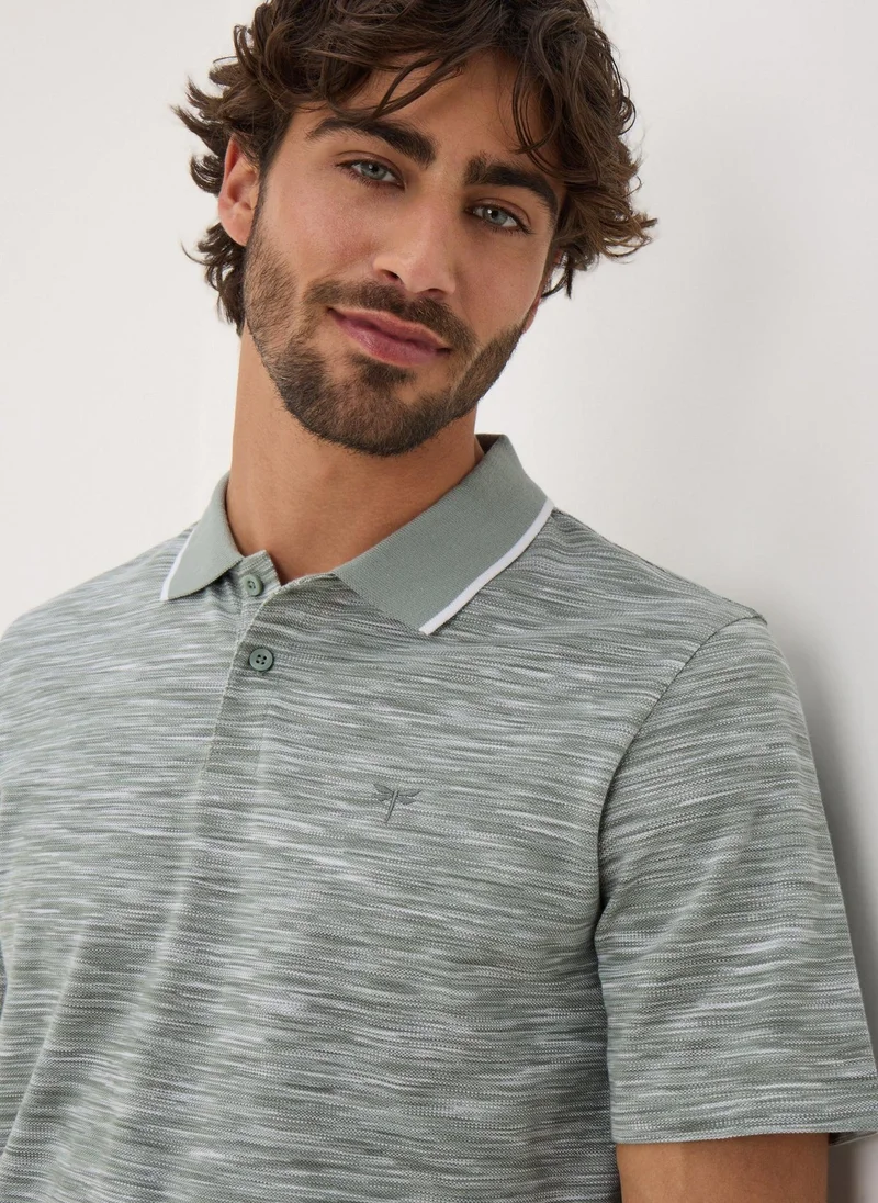 Matalan Sage Space Dye Polo Shirt
