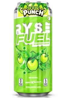 RYSE Energy Drink, Sour Punch Green Apple, 1 Can, 200mg Natural Caffeine 