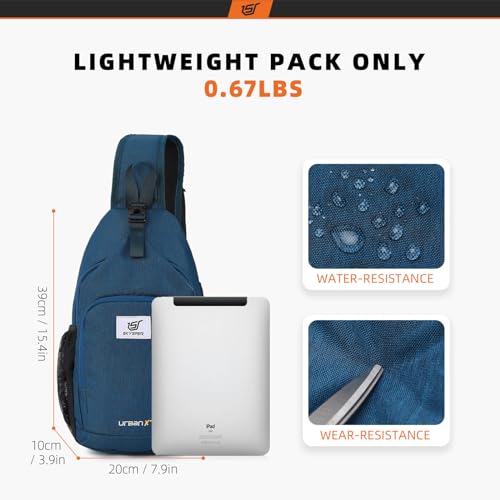 SKYSPER Sling Bag RFID Crossbody Sling Backpack Cross Body Shoulder Bag Travel Hiking Daypack for Women Men(Blue) - Image 5