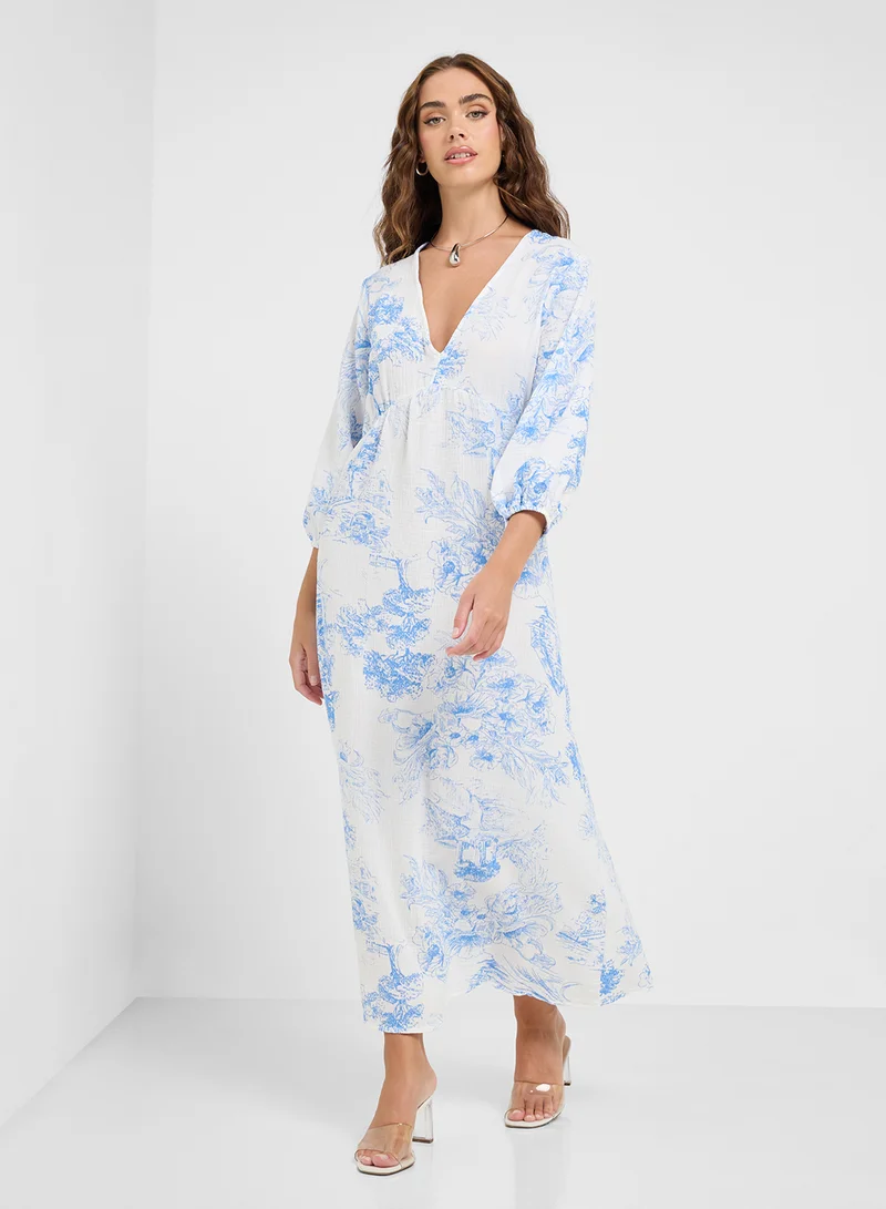Ginger Floral Print Midi Dress