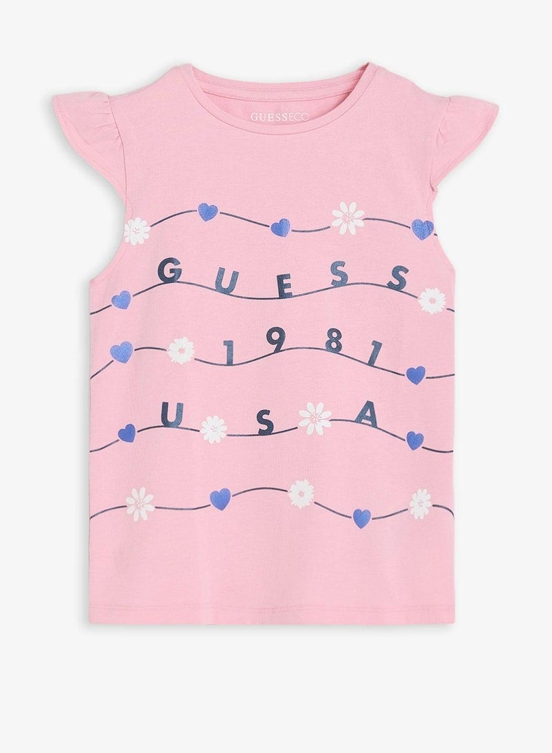 GUESS Infant Graphic Crew Neck T-Shirt - Image 4