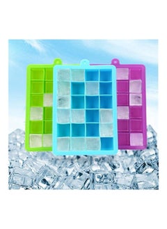 Y&D 3-Piece Silicone 24-cavities Ice Maker Set Blue/Purple/Green One Size  - Image 1