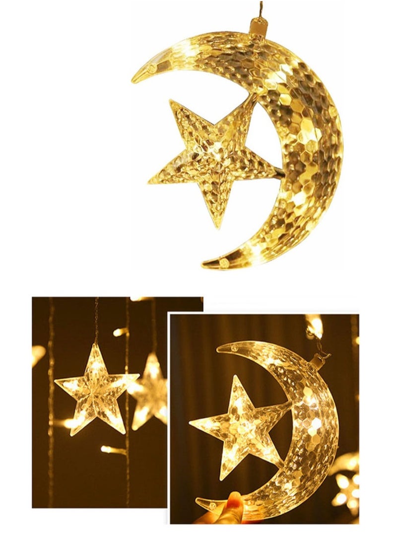 co arma LED lights curtain with a crescent, star and mosque design, suitable for Ramadan atmosphere  - Image 3