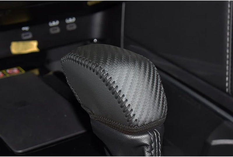 Genuine Leather Gear Shift Knob Cover Trim Protector Cap for Toyota SUV 2019-2021 2022 2023 2024 2025 RAV4 2026 Corolla Cross 2020-2026 Highlander 2024 2025 Grand Highlander Accessories - Image 1