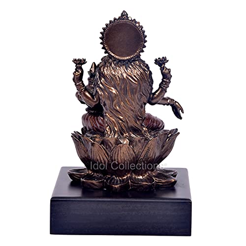 Idol Collections Maa Lakshmi Sitting On Lotus Polyresin Idol Multicoloured Height 4 Inch - Image 3