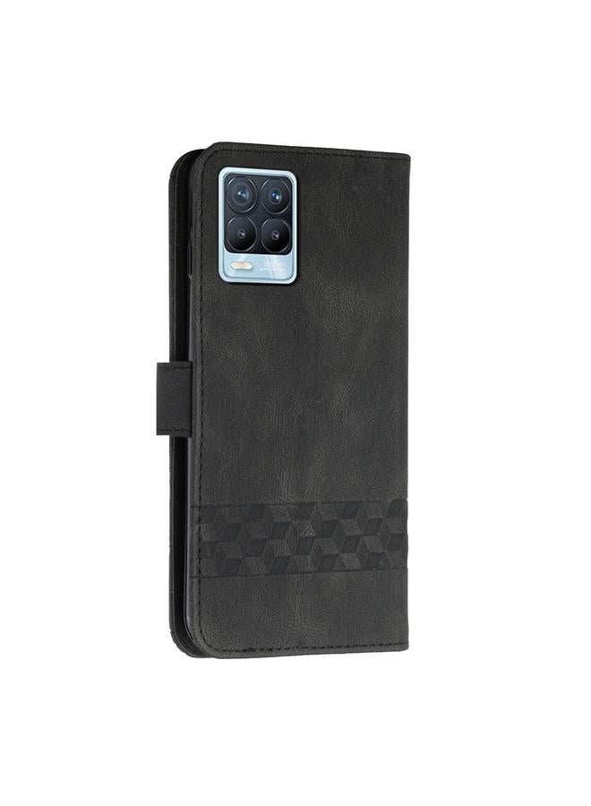 S-TOP Case For OPPO Realme 8 / 8 Pro Cubic Skin Feel Flip Leather Phone Case - Image 3