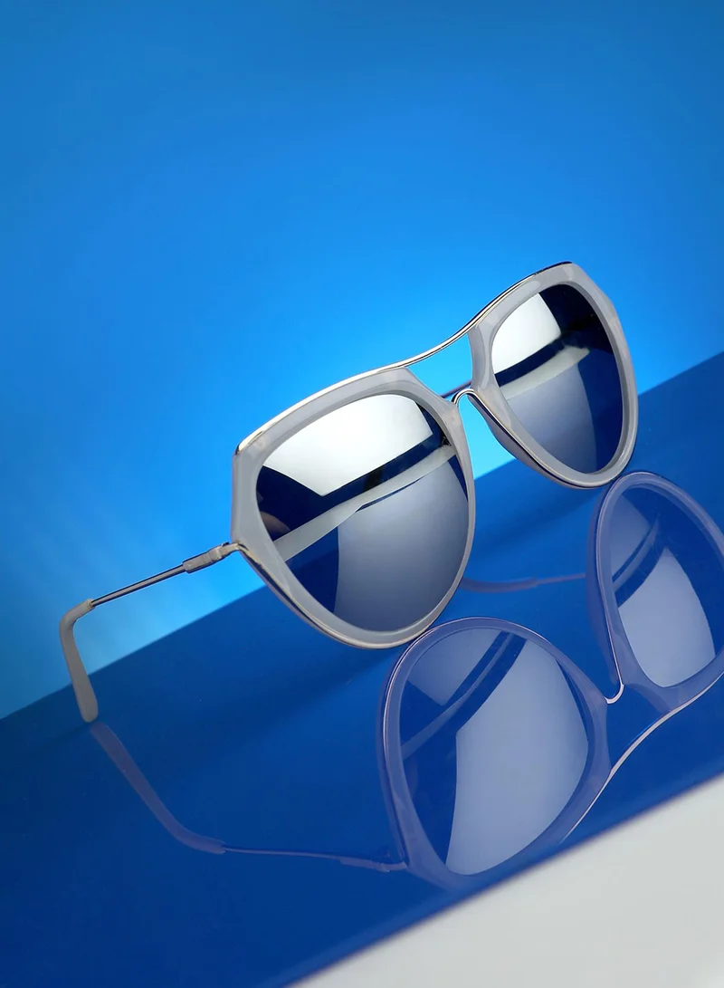 Haute Sauce Metallic Aviator Sunglasses - White
