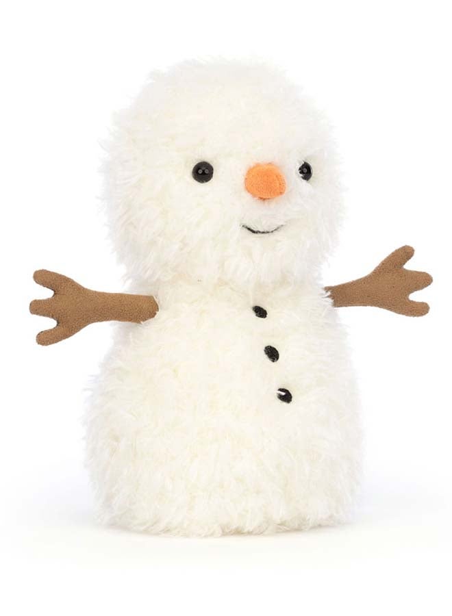 Jellycat Little Snowman – Soft White Plush Snowman with Carrot Nose & Twig Arms – 18cm Winter Toy for Kids, Christmas Décor & Gifting - Image 3
