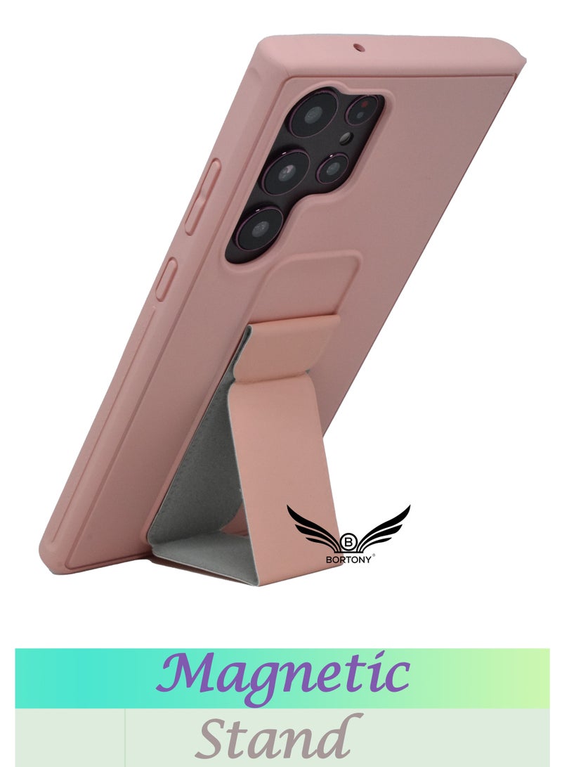 BORTONY Galaxy S23 Ultra Case Fully Covered With Finger Grip Stand Holder Anti Slip Shockproof Protective Case Cover For Samsung Galaxy S23 Ultra 5G - Image 3