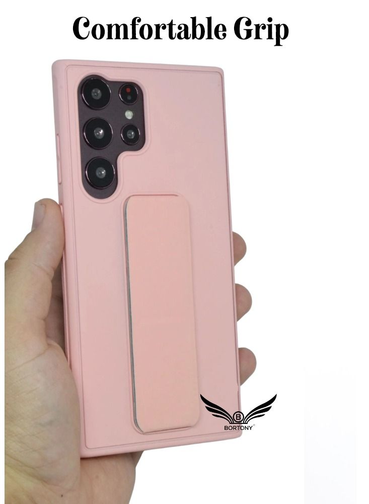 BORTONY Galaxy S23 Ultra Case Fully Covered With Finger Grip Stand Holder Anti Slip Shockproof Protective Case Cover For Samsung Galaxy S23 Ultra 5G - Image 2