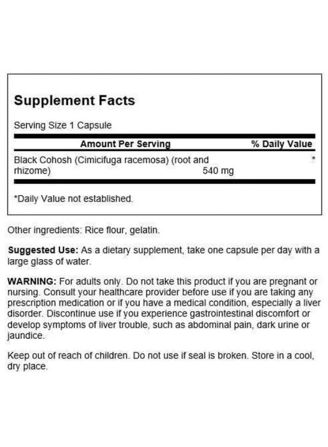 Swanson Full Spectrum Black Cohosh 540 mg 60 Capsules - Image 4