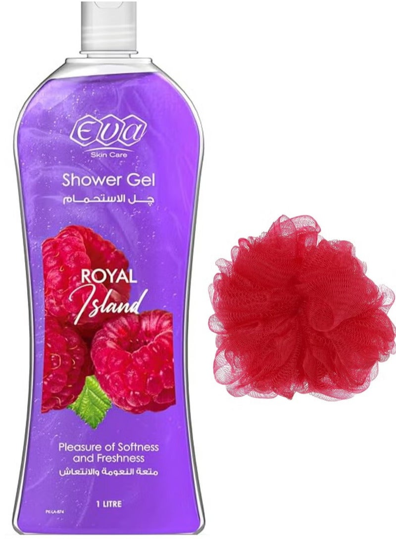 إيفا جل الاستحمام إيفا سكين كير راوند آيلاند 1 لتر + لوفه متعددة الالوان - Image 1