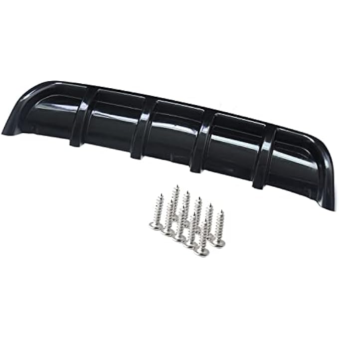 rayihni Universal Car Rear Bumper Lip Diffuser 6 Fin Shark Fin Style Car Back Bumper Spoiler Lip Splitter - Image 3
