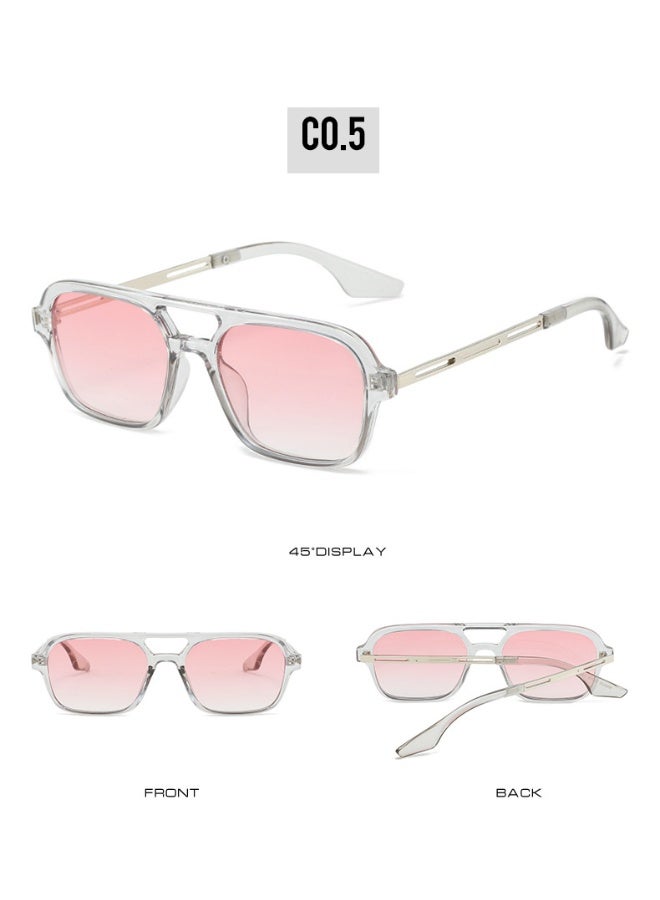 Anna Square Double Beam Pilot Sunglasses - UV Protection - Image 2