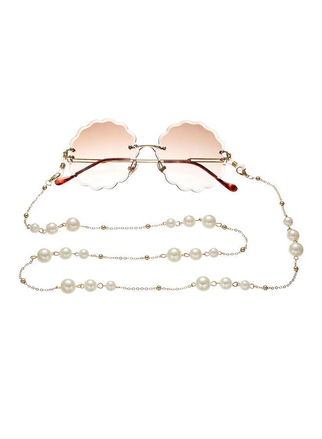 NIBEMINENT Pearl Beaded Eyeglass Chain With 2-Piece Silicone Anti-Slip Ring - Image 3