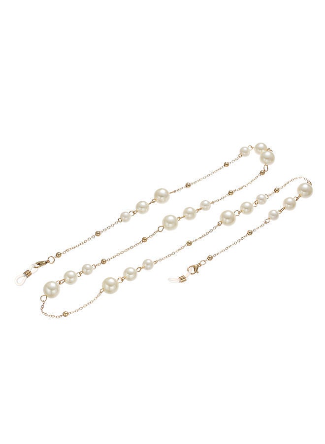 NIBEMINENT Pearl Beaded Eyeglass Chain With 2-Piece Silicone Anti-Slip Ring - Image 5