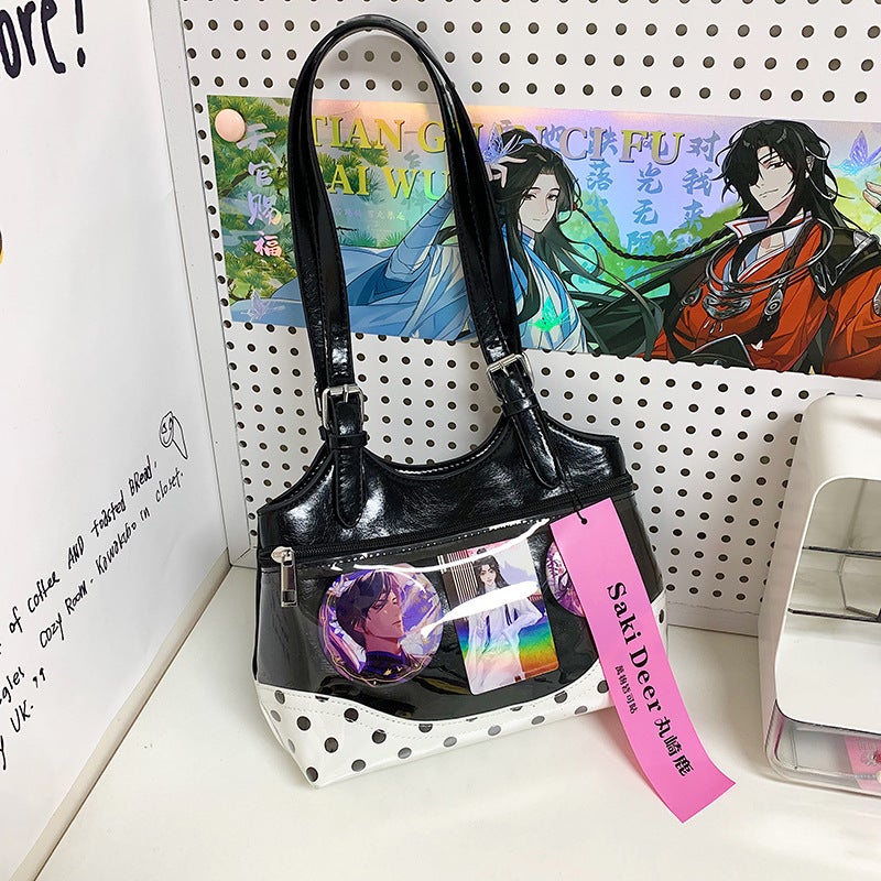 Japanese-Style Cute Anime Badge Girl Student Shoulder Bag Versatile Ins Women'S Handbag Underarm Bag - Image 1