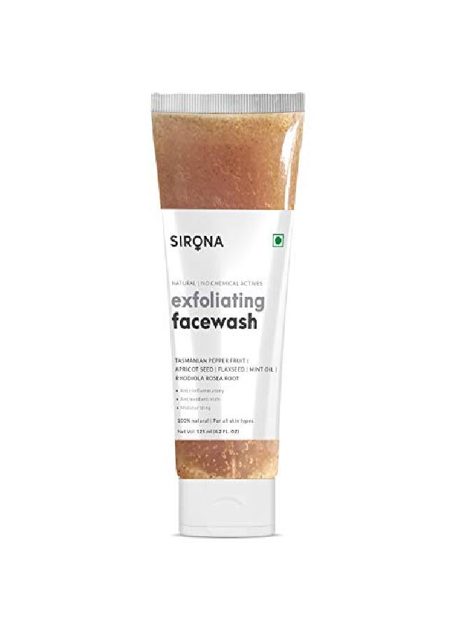 Sirona Exfoliating Natural Face Wash For Men Women 125 Ml (Pack Of 2)| Anti Acne | Suitable For All Skin Type| Reduces Blemishes| Antiageing | Facial Cleanser With Apricot Flaxseed Extracts - Image 4