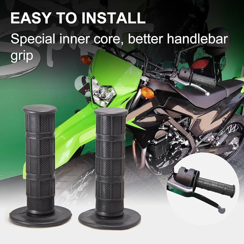 SYOSI 7/8" Motorcycle Hand Grips Dirt Bike Grips for CRF YZF WRF KXF KLX Pit-Bike, Soft Rubber Hand Handlebar Grip, Black - Image 4