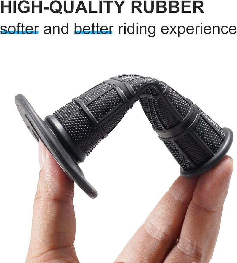 SYOSI 7/8" Motorcycle Hand Grips Dirt Bike Grips for CRF YZF WRF KXF KLX Pit-Bike, Soft Rubber Hand Handlebar Grip, Black - Image 3
