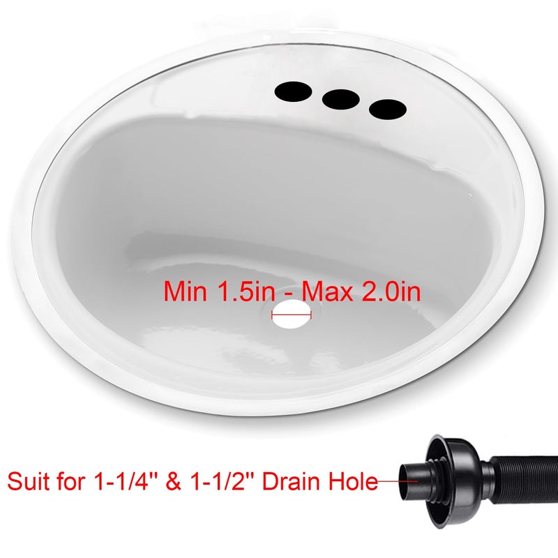 Tempsnow Bathroom Sink Drain Kit with Flexible Expandable P-Trap Pipe Anti-Odor Bathroom Sink Drain Pipe for 1-1/4" and 1-1/2" Hole - Image 2