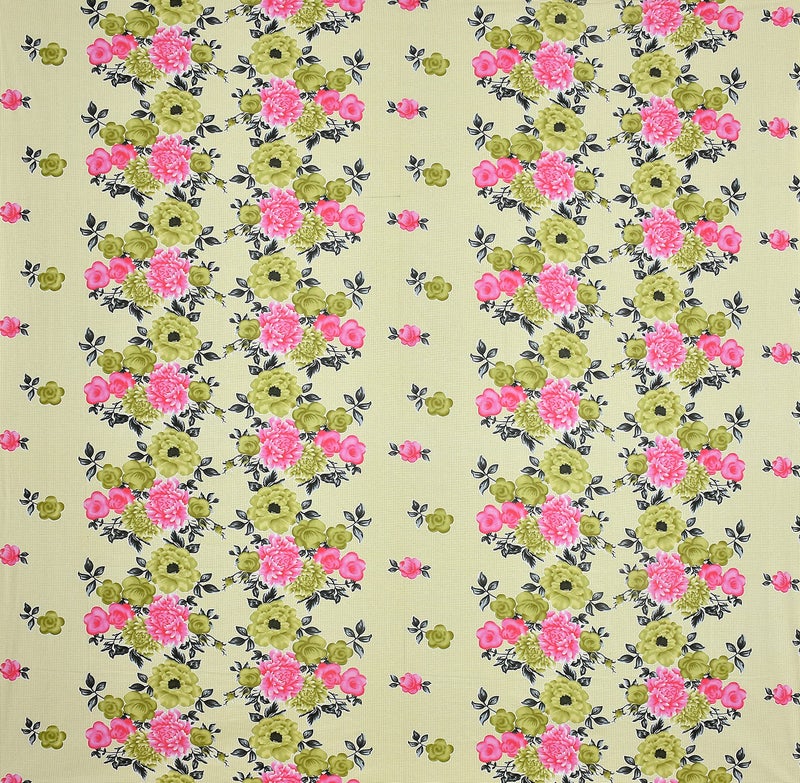 Temoli® King Size Cotton bedsheets Elastic Fitted, Elastic Fitted bedsheets King Size 78x78x10 inch with 2 Pillow Covers (Flower-Light Green) - Image 2