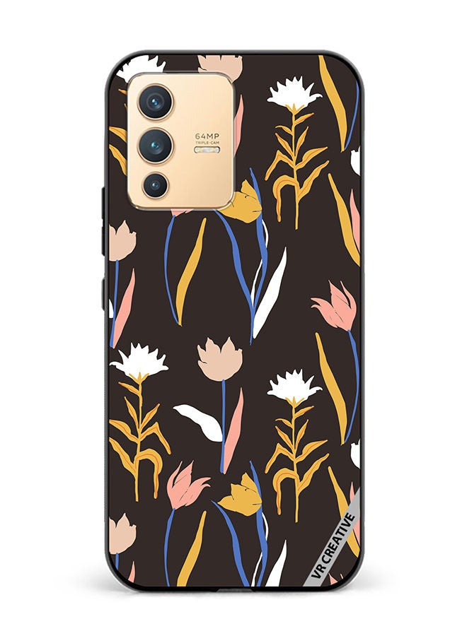 VR CREATIVE Protective Case Cover For Vivo V23 5G Abstract Simple Shape Flowers And Plants Seamless Pattern Design Multicolour - Image 1