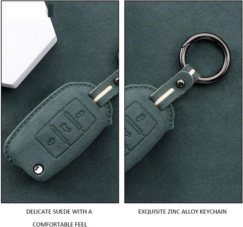 Leather Car Key Fob Cover for fit for Models - Polo, Leon, Altea, Octavia, Kodiaq(Orange Set 2) - Image 5