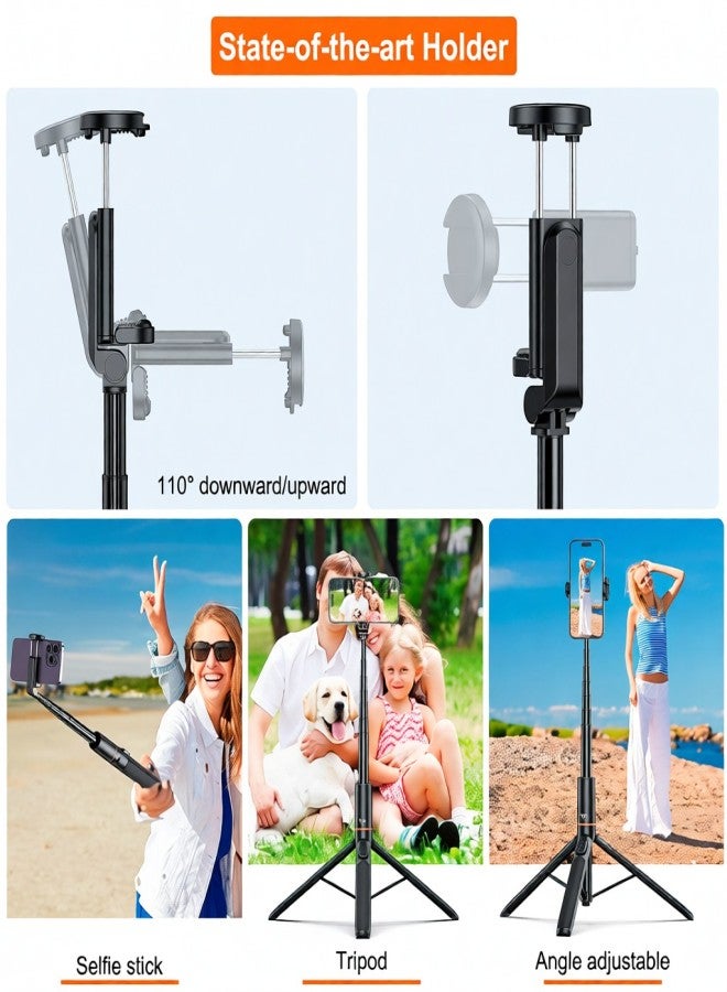 VRIG TP-19 Extendable Selfie Stick Tripod for Phone Max. Length 160cm/63in with Remote Shutter Phone Tripod for Vlog Selfie Live Streaming Group Photo Video - Image 5