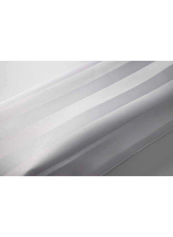 Hotel Linen Klub - Hotel Linen Klub Stripe Fitted Sheet - 120 GSM Polyester Satin in White, Featuring an Elasticized Deep Pocket, Size: Single (120 x 200 cm), Subtle Sheen and Smooth Texture for Luxurious Bed Linen - Image 1