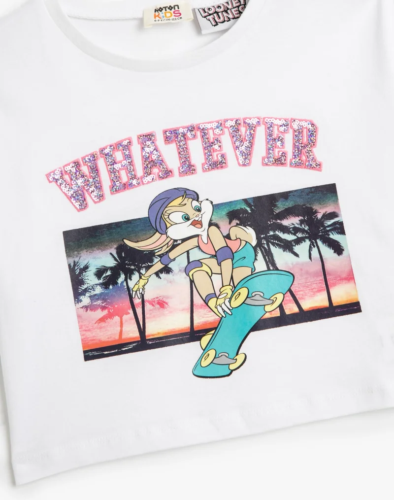 كوتون Lola Bunny T-Shirt Licensed Crop Oversize Short Sleeve Cotton