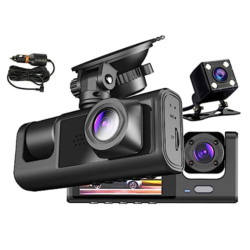Yoidesu Dash Cam Front and Rear Inside, 1080P FHD Three Channels Dash Camera for Cars, WDR, G Sensor, Loop Recording, Parking Monitor, 24 Hours Recording - Image 5