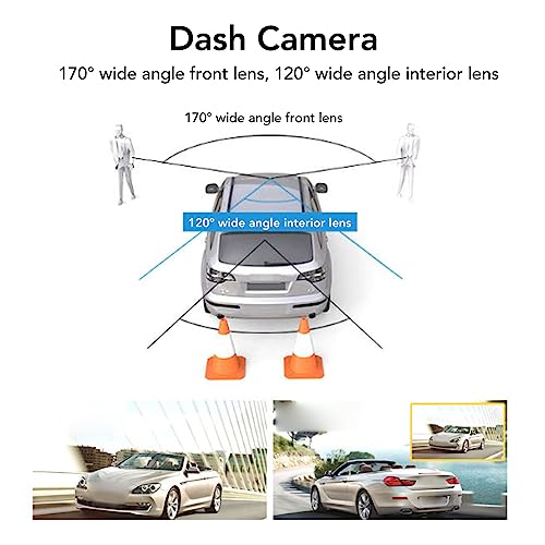 Yoidesu Dash Cam Front and Rear Inside, 1080P FHD Three Channels Dash Camera for Cars, WDR, G Sensor, Loop Recording, Parking Monitor, 24 Hours Recording - Image 4
