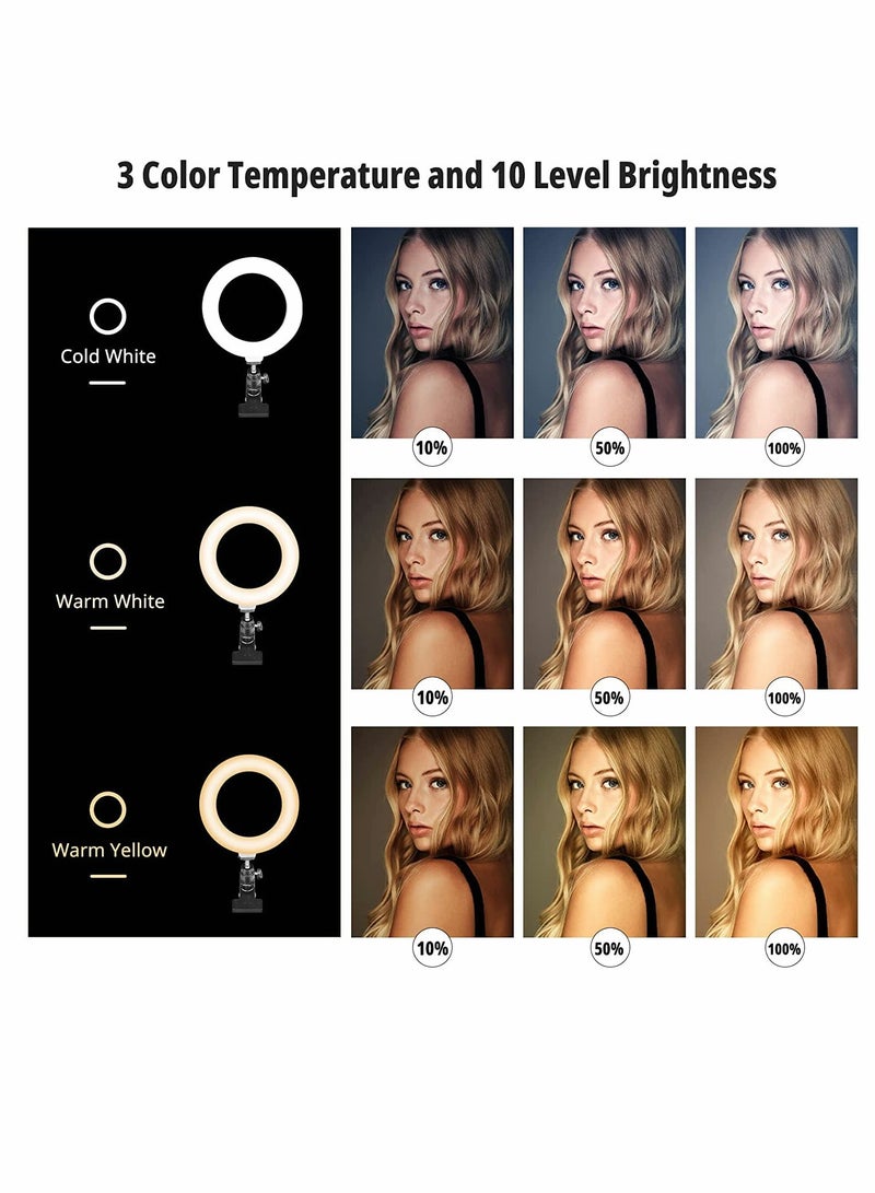 Zikra Video Conference Lighting, Led Selfie Ring Light, Webcam Light with 3 Light Modes, 10 Level Dimmable, for Video Conference, Zoom Calls, Live Streaming, Photography, Online Teaching, Dimmable Webcam - Image 5