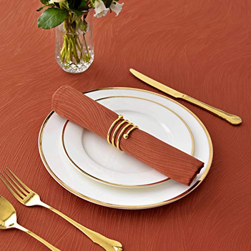 maxmill Jacquard Cloth Napkins 20 x 20 Inch Swirl Pattern Soft Comfortable and Luxury Serviette for Restaurant Family Dinners Weddings Parties and Banquets Set of 4 Pieces Rust - Image 4