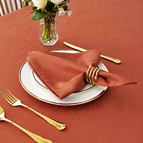 maxmill Jacquard Cloth Napkins 20 x 20 Inch Swirl Pattern Soft Comfortable and Luxury Serviette for Restaurant Family Dinners Weddings Parties and Banquets Set of 4 Pieces Rust - Image 2