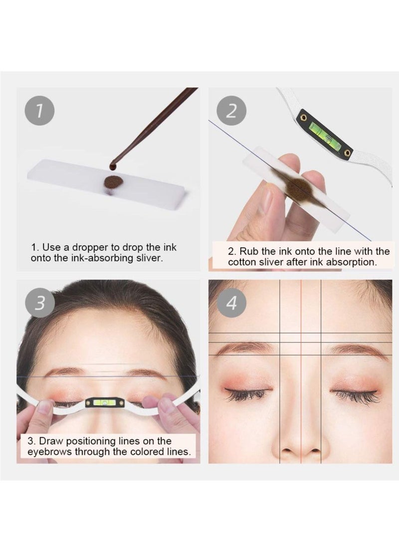 Eyebrow Ruler, Professional Microblading Line Marker Ruler Eyebrow Ruler Sticker More Symmetrical, Eyebrow Positioning Tool Horizontal Ruler, Reuseable Eyebrow Positioning Tool (Silver)