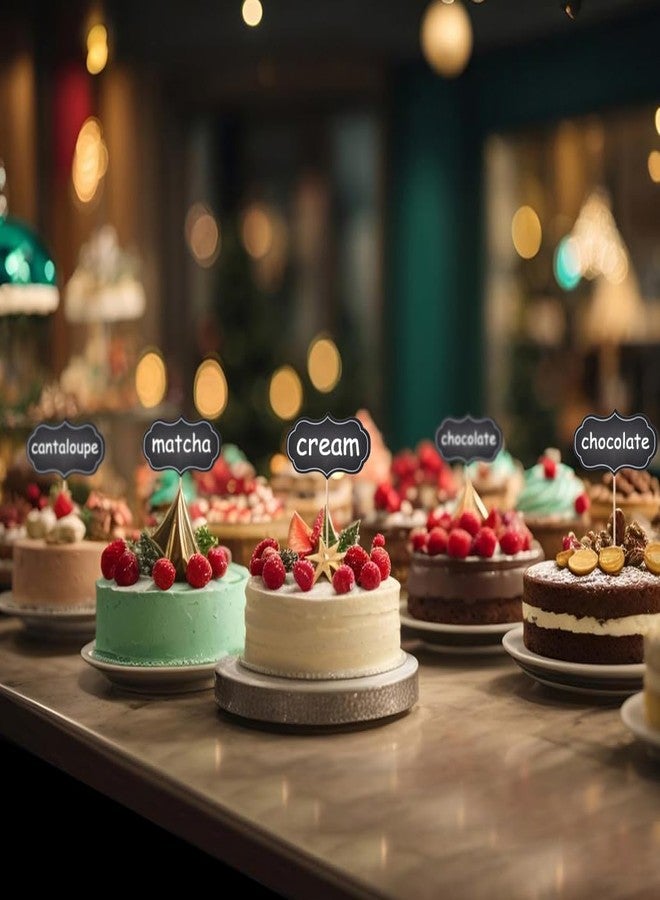 ALINK 50 Pcs Cheese Markers, Food Labels for Charcuterie Board, Blank Toothpick Flags for Appetizer Signs, Cupcake Toppers Sandwich Picks for Christmas, Wedding, Party Decorations - Black - Image 5