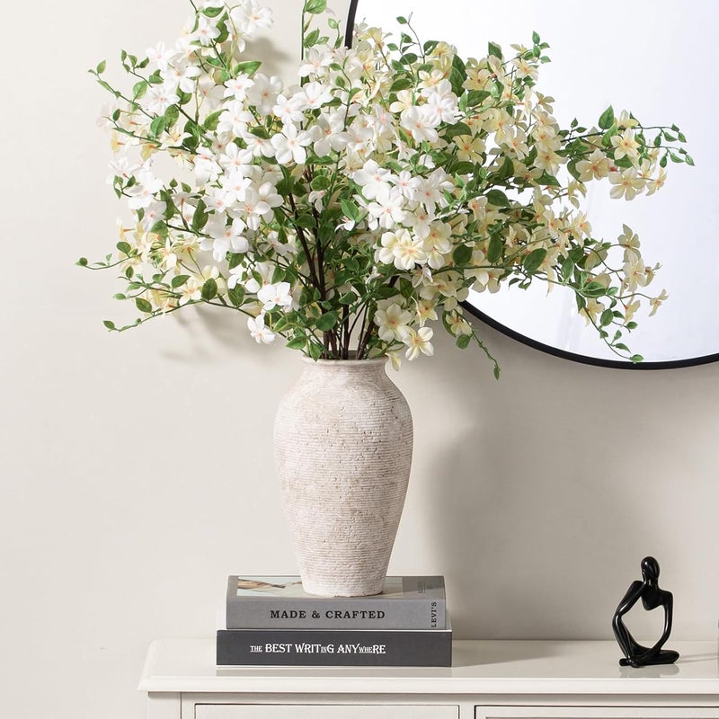 Vanselia Ceramic Flower Vase Home Decor - Large Tall Farmhouse Table Vases Rustic Vintage Living Room Kitchen Bedroom Decorations for House Book Shelf Office Coffee Desk Dining Fireplace (11" Retro) - Image 5